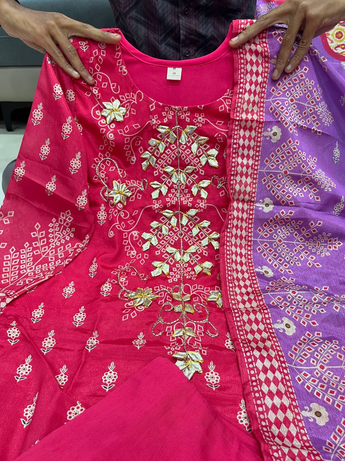 EriWaystyles Designer Suit | 3Pcs Set | Stitched Suits | cherry pink