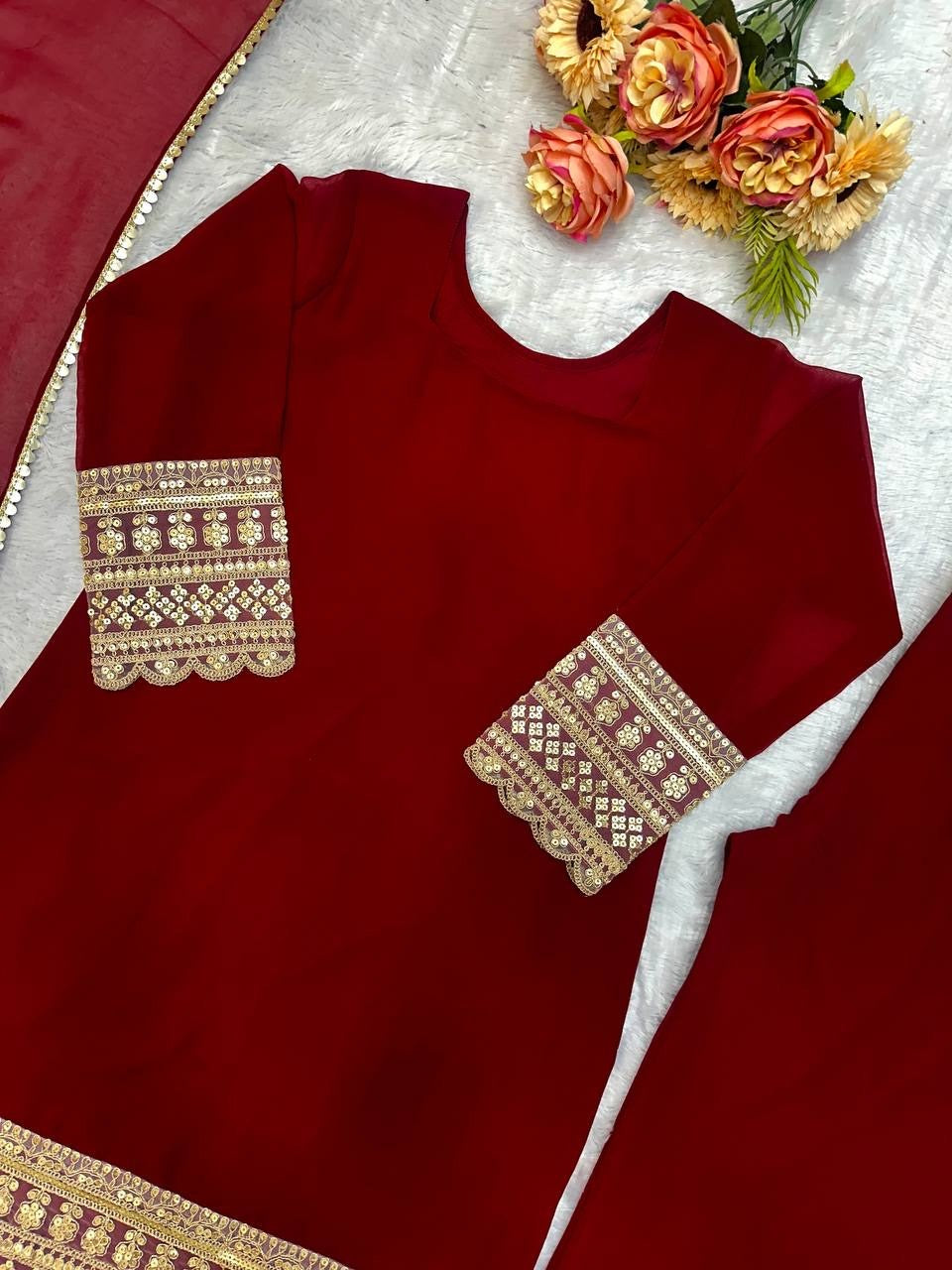 Designer party wear Plazzo Set | 3Pcs Set |