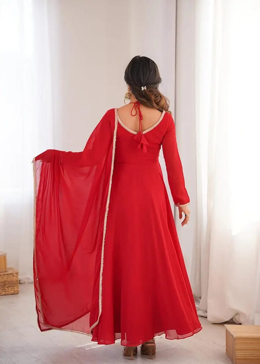 A Beautiful Anarkali Gown Suit || Flair Anarkali Dress || 3 PCs Set ||