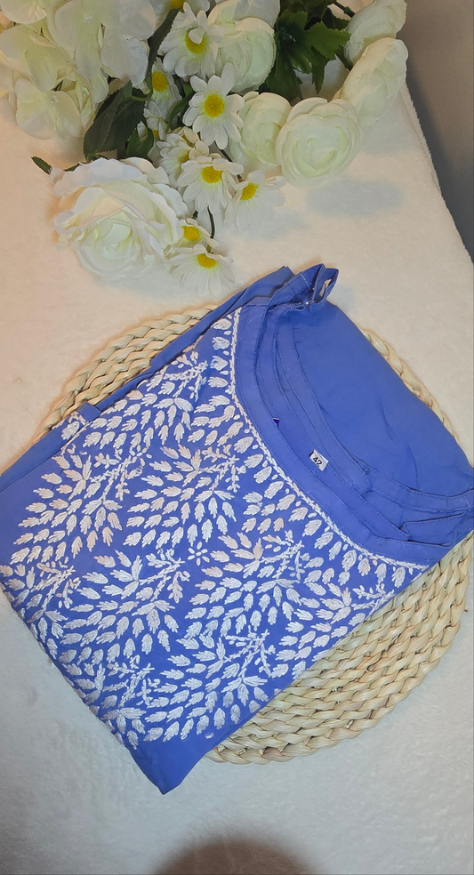 Sleeveless kurti|| Hand Embroidery |Noodle straps