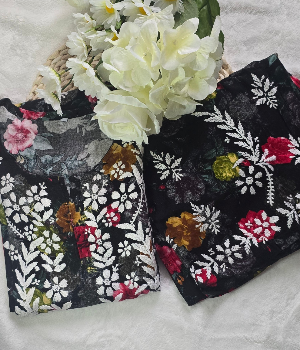 Luckhnowi Chikankari| Rayon print 2pcs set |
