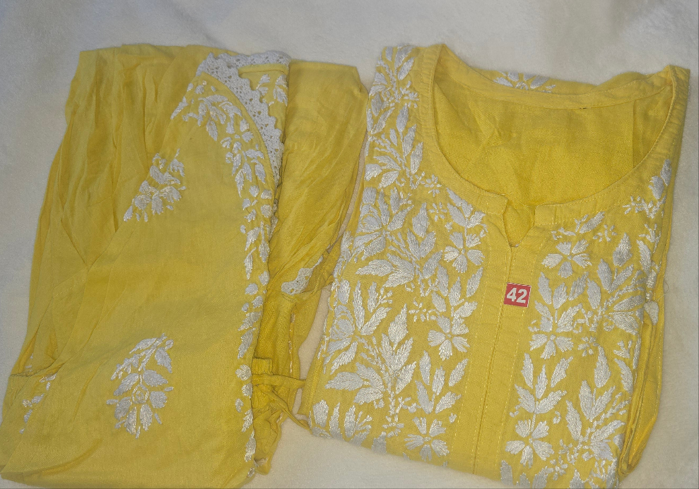 Luckhnowi Chikankari Dhoti set | 2pcs| full Embroidery with lace work|