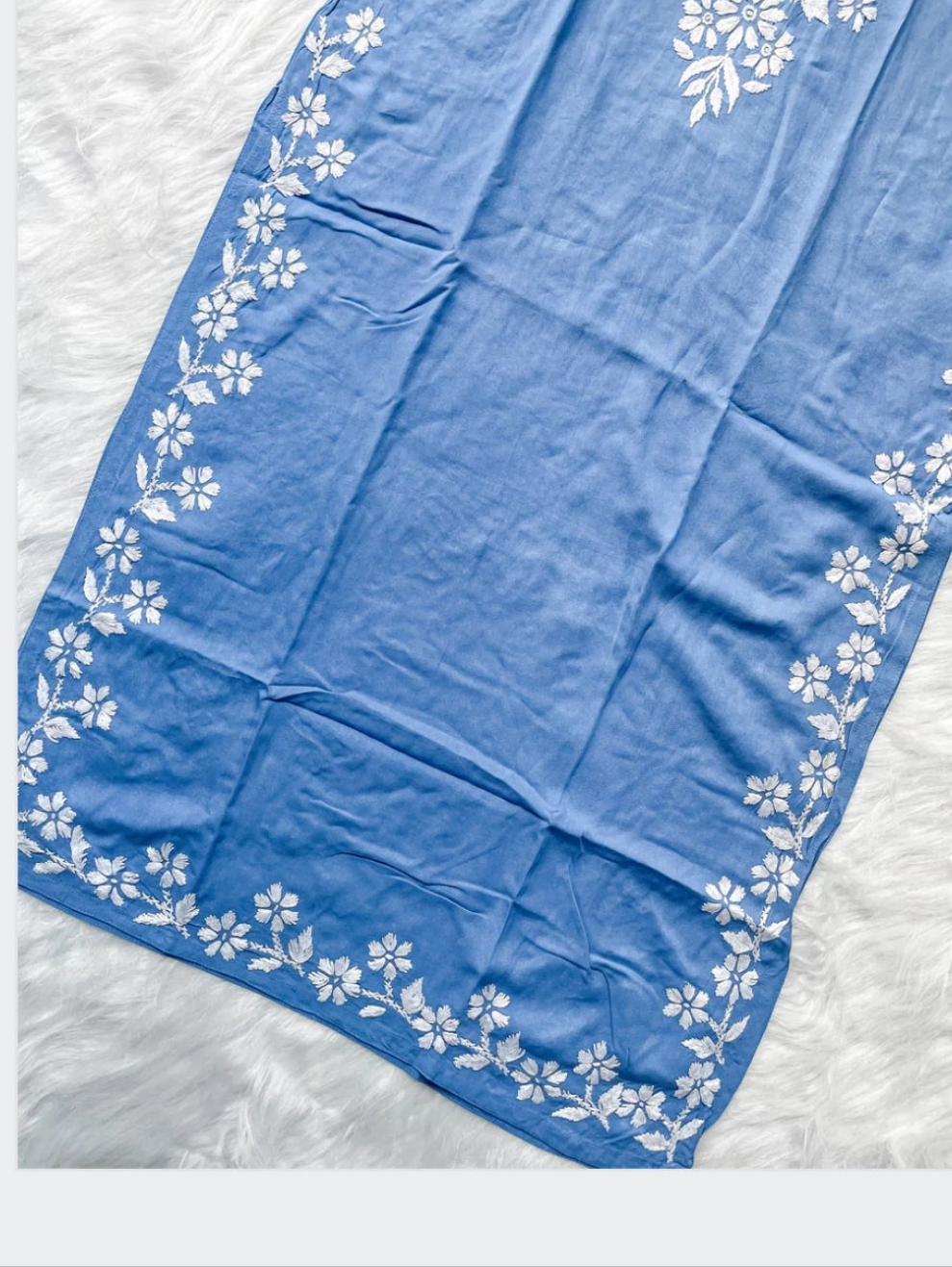 Women's Premium Soft Rayon V- Neck Straight Fit Lucknowi Chikankari Kurti |