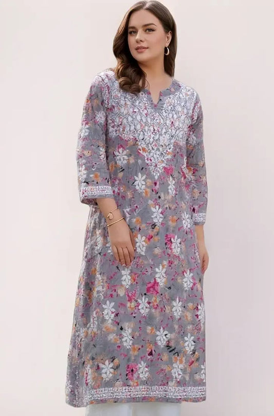 Elegant Chikankari Kurti with Pant Set.