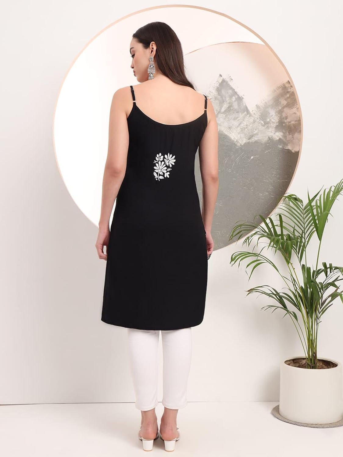 Sleeveless kurti|| Hand Embroidery |Noodle straps