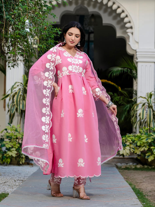 Elegant Heavy Embroidered Roman Silk Suit Set – Wedding Wear