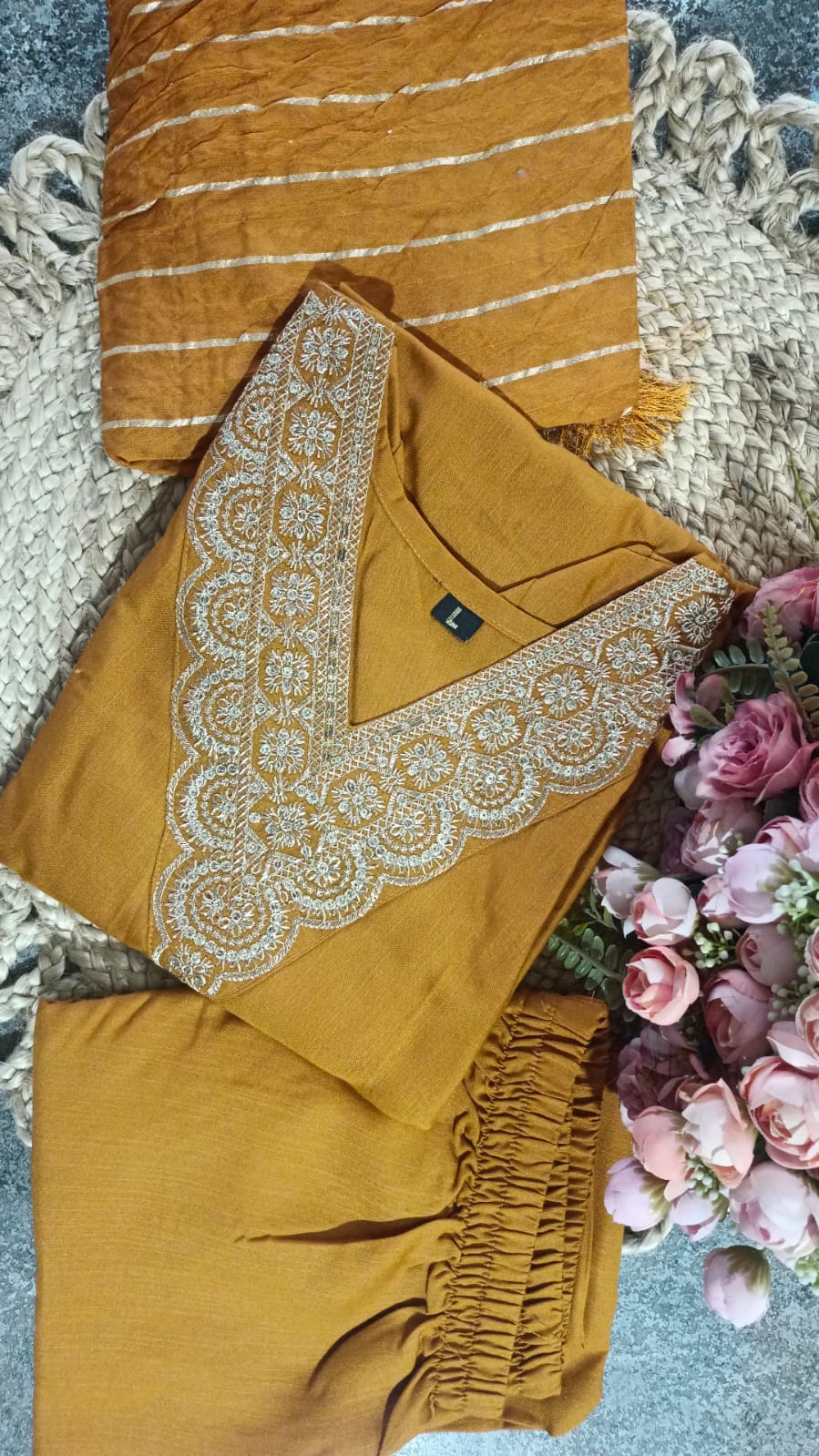 Beautiful Embroidery work| 3pcs Ready to wear Suit|