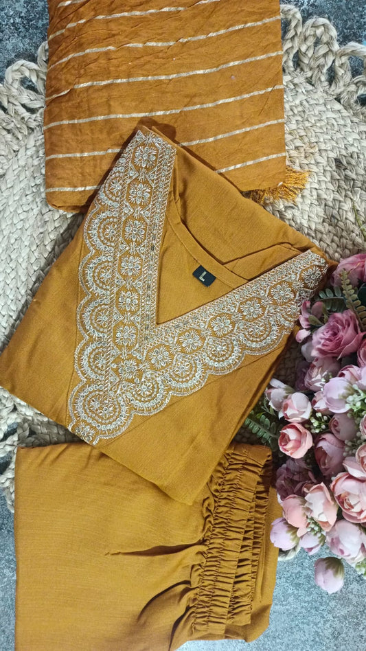 Beautiful Embroidery work| 3pcs Ready to wear Suit|