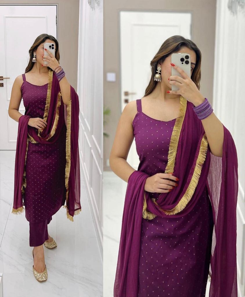Beautiful Rayon sleeveless suit| 3pcs sets|