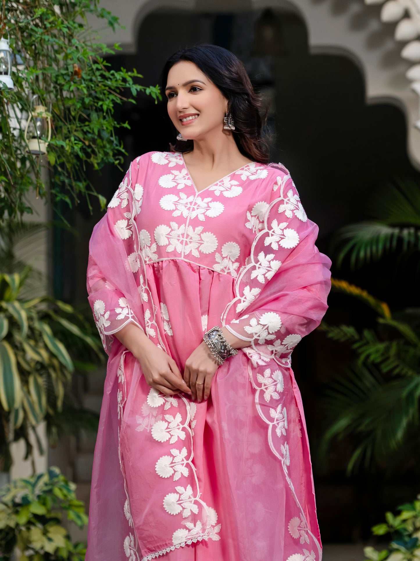 Elegant Heavy Embroidered Roman Silk Suit Set – Wedding Wear