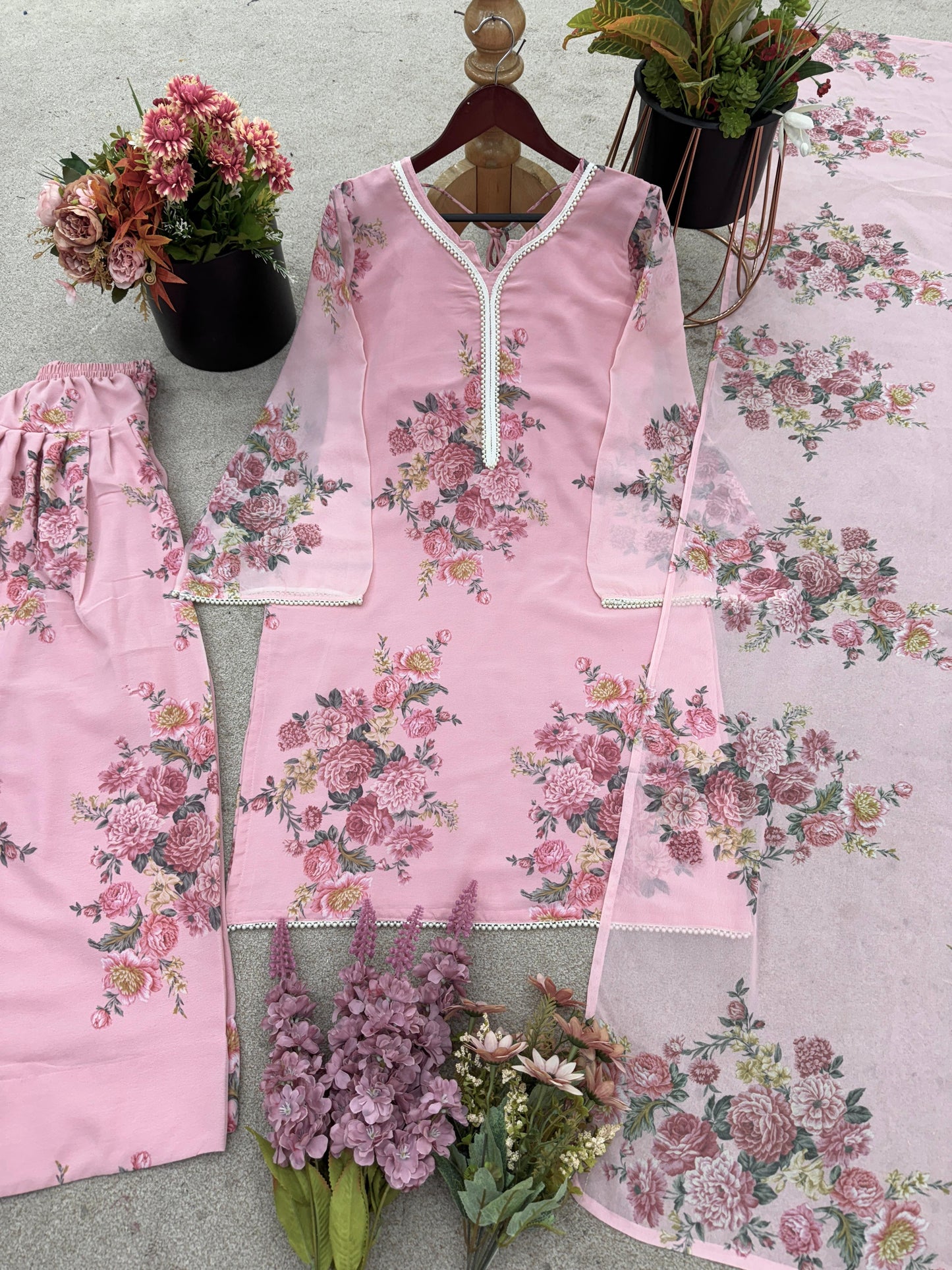 Designer Chiffon Farshi Salwar Style Suit|