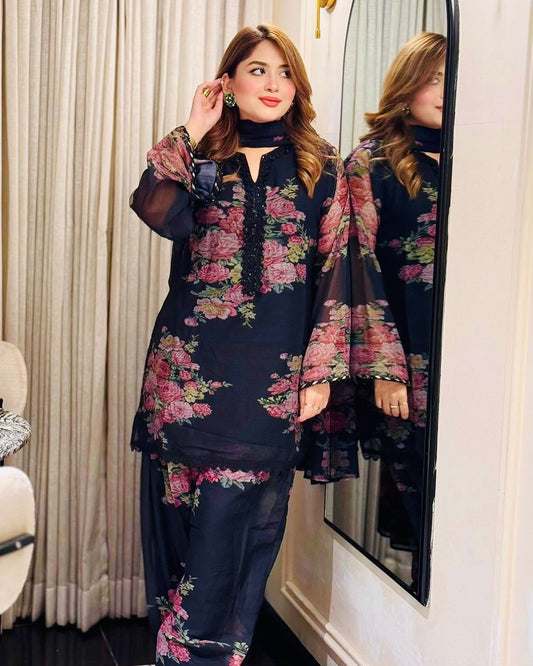 Designer Chiffon Farshi Salwar Style Suit|