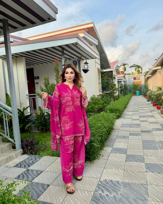 Designer Chiffon Farshi Salwar Style Suit|