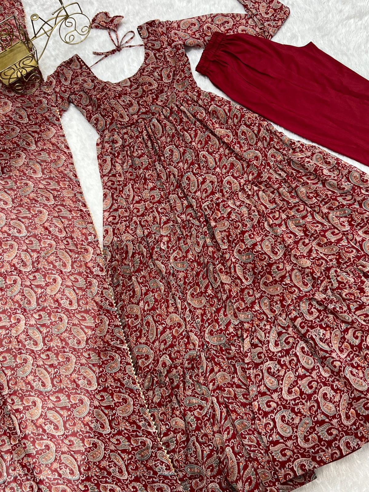Designer Georgette Anarkali Suits ||  Flair Anarkali 3Pcs Set ||
