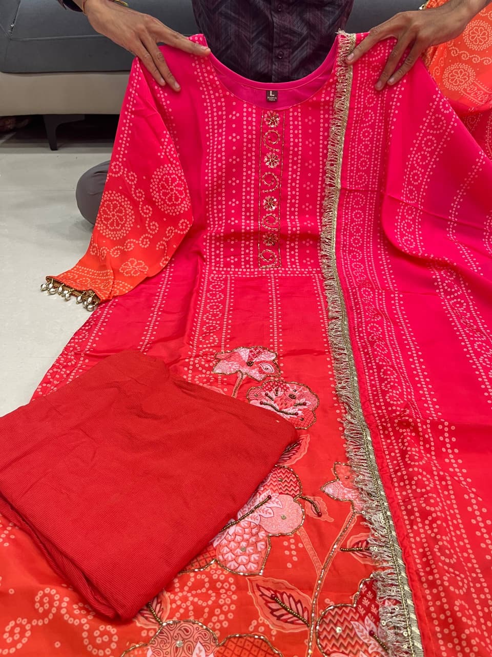 Beautiful premium silk Dress || sequence work Dress ||