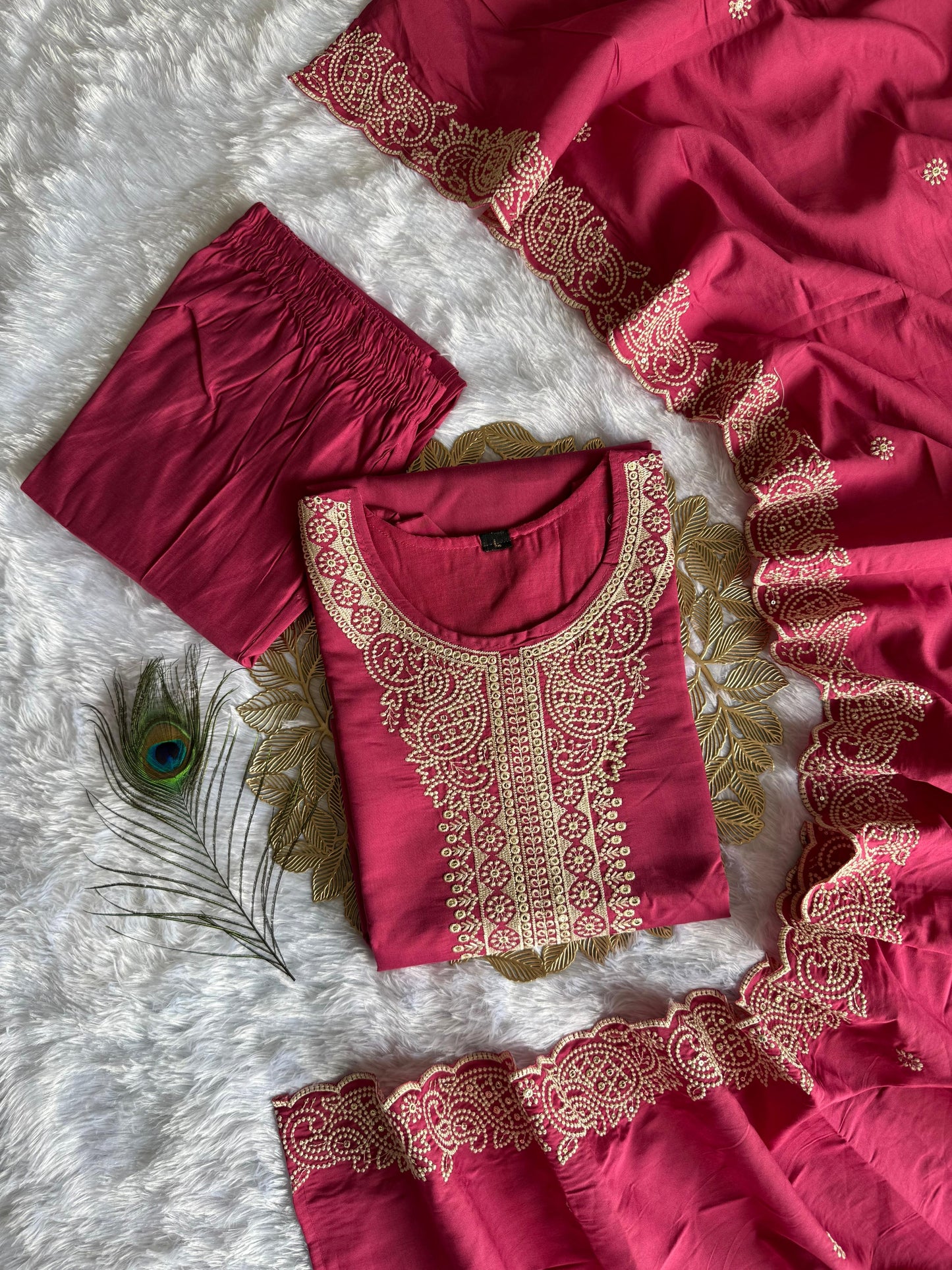 Designer Beautiful Embroidery with sequence Dress|| 3Pcs Set ||