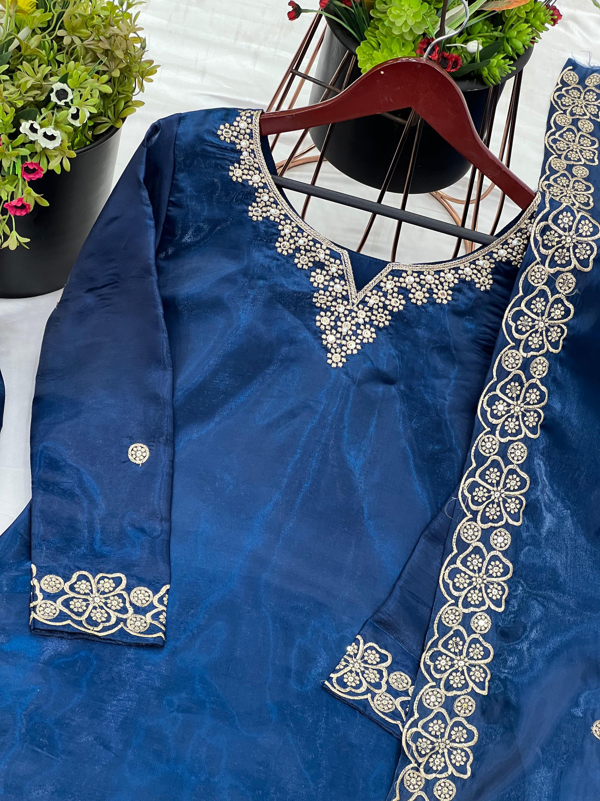 Beautiful Designer Fendy Silk Suits || 3Pcs sets ||