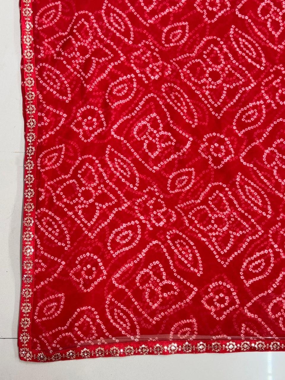 Elegant Georgette Saree | Un-Stitched Blouse