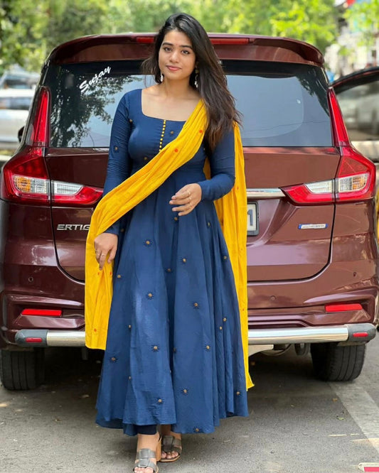 Elegant Anarkali Set| 2Pcs Set | long Gown |