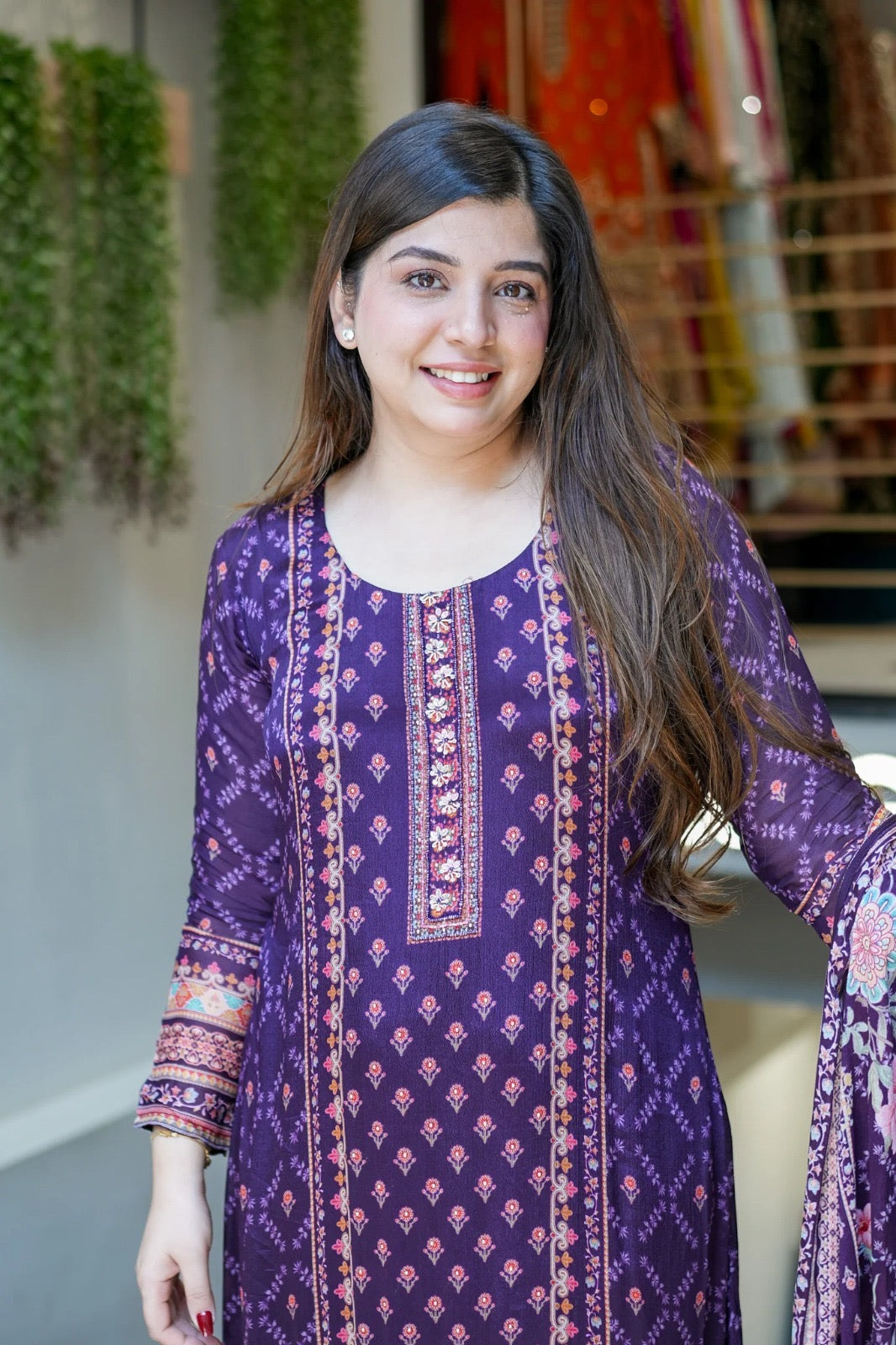EriWaystyles Premium Floral Print Suit || Embroidery Mirror Work ||