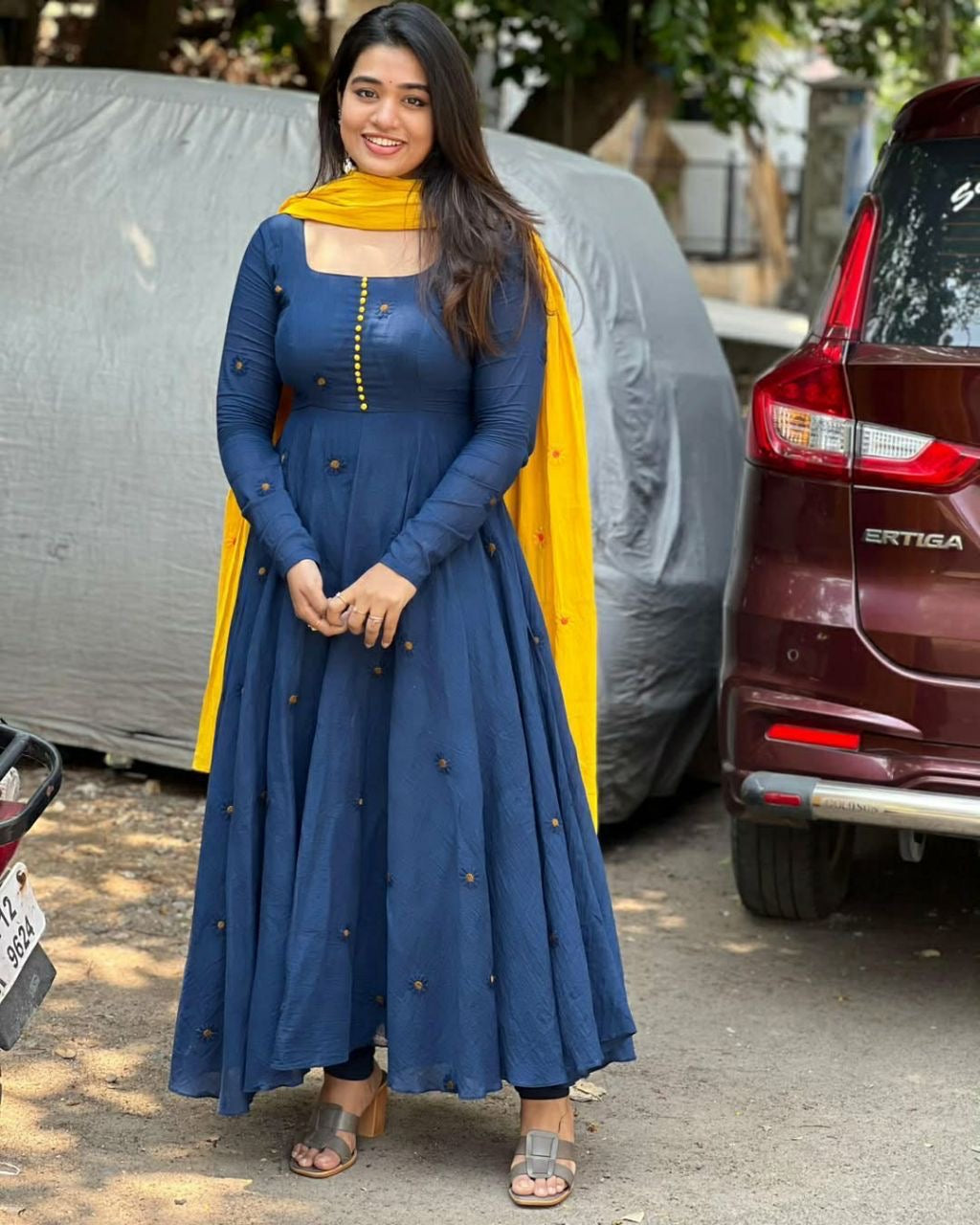 Elegant Anarkali Set| 2Pcs Set | long Gown |