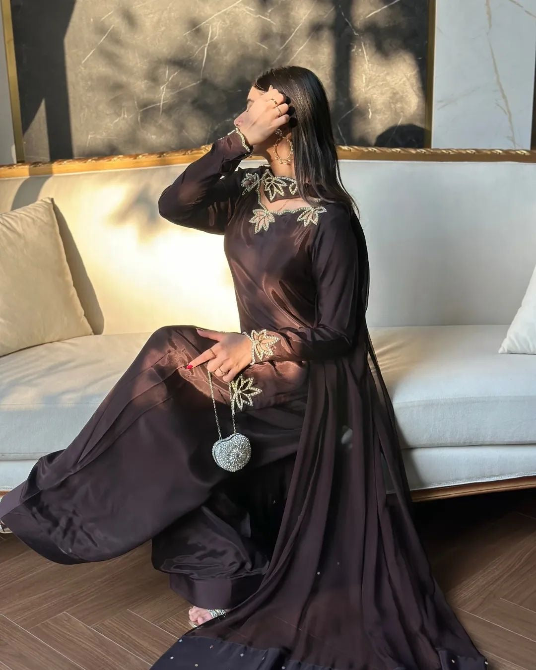 Designer Party Wear Farshi Salwar || 3Pcs Set ||