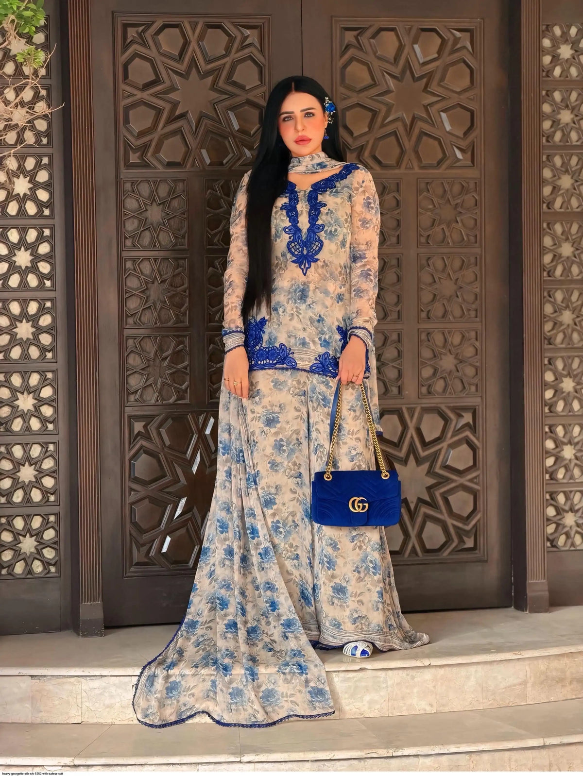 Elegant Design plazo Set || Embroidery Georgette 3Pcs Set||