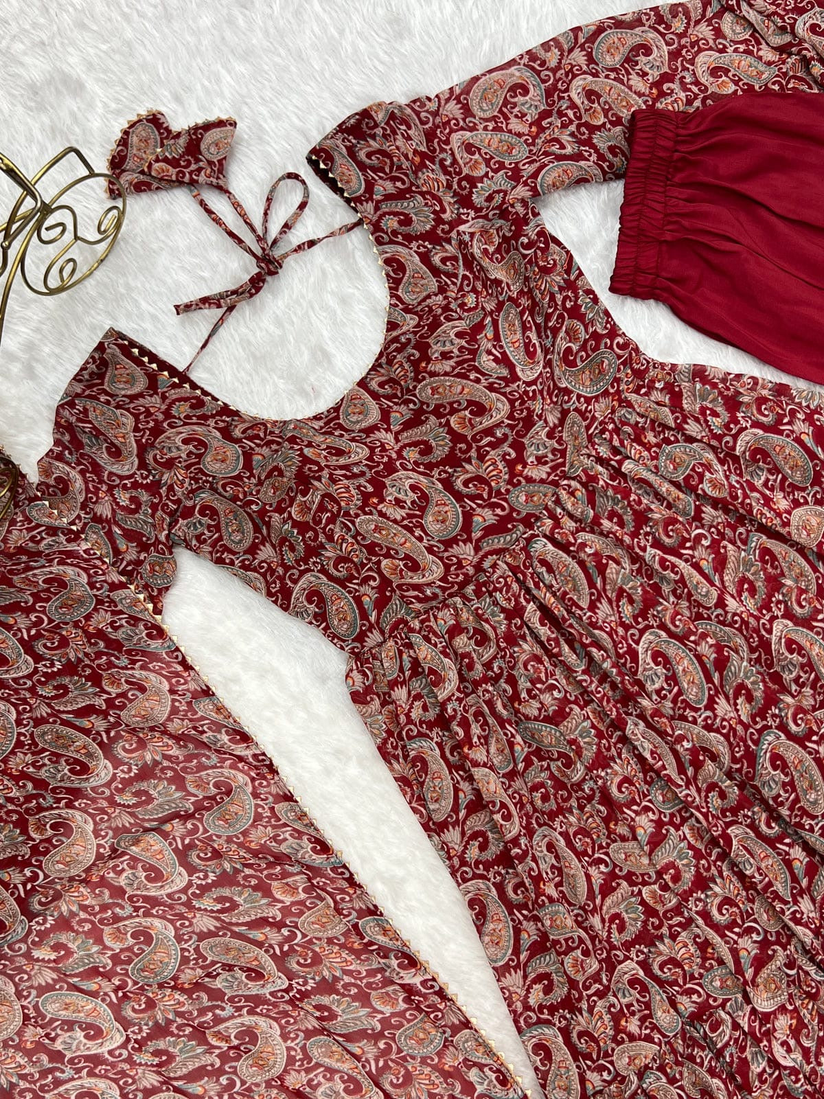 Designer Georgette Anarkali Suits ||  Flair Anarkali 3Pcs Set ||