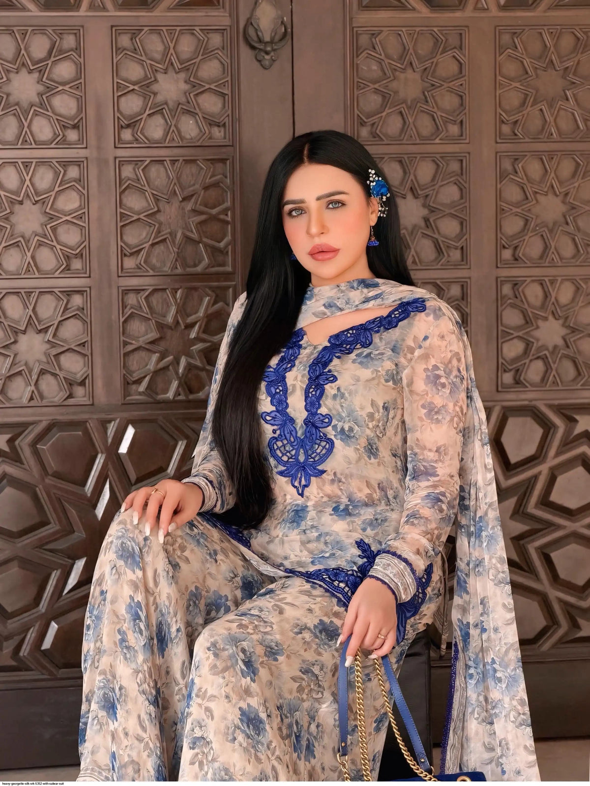 Elegant Design plazo Set || Embroidery Georgette 3Pcs Set||