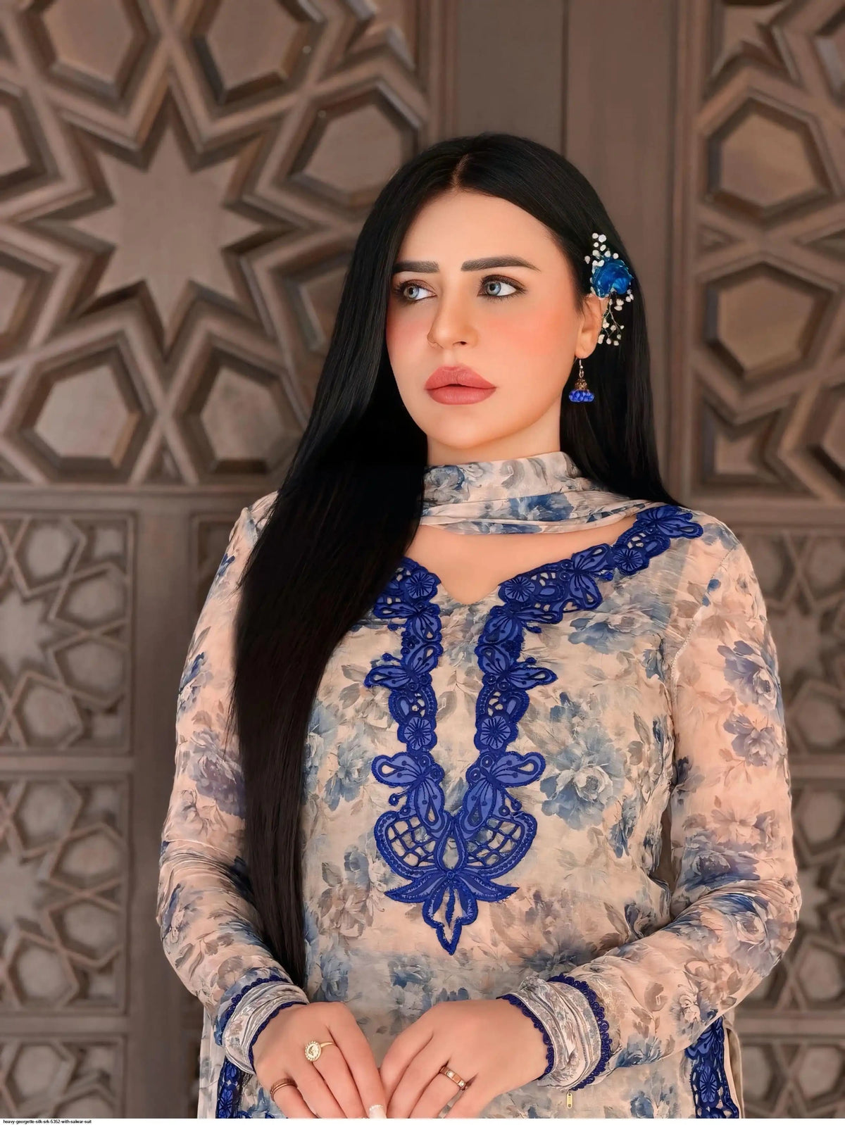 Elegant Design plazo Set || Embroidery Georgette 3Pcs Set||