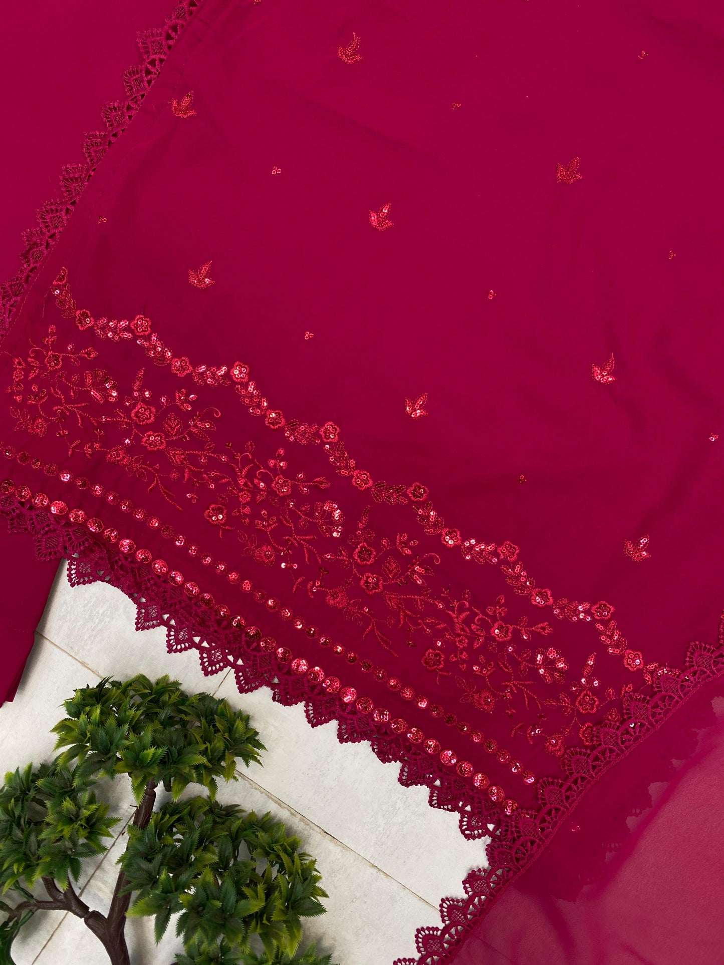 Embroidery thread work | 3 Pcs Set |plazo pant | Georgette Fabric Suits