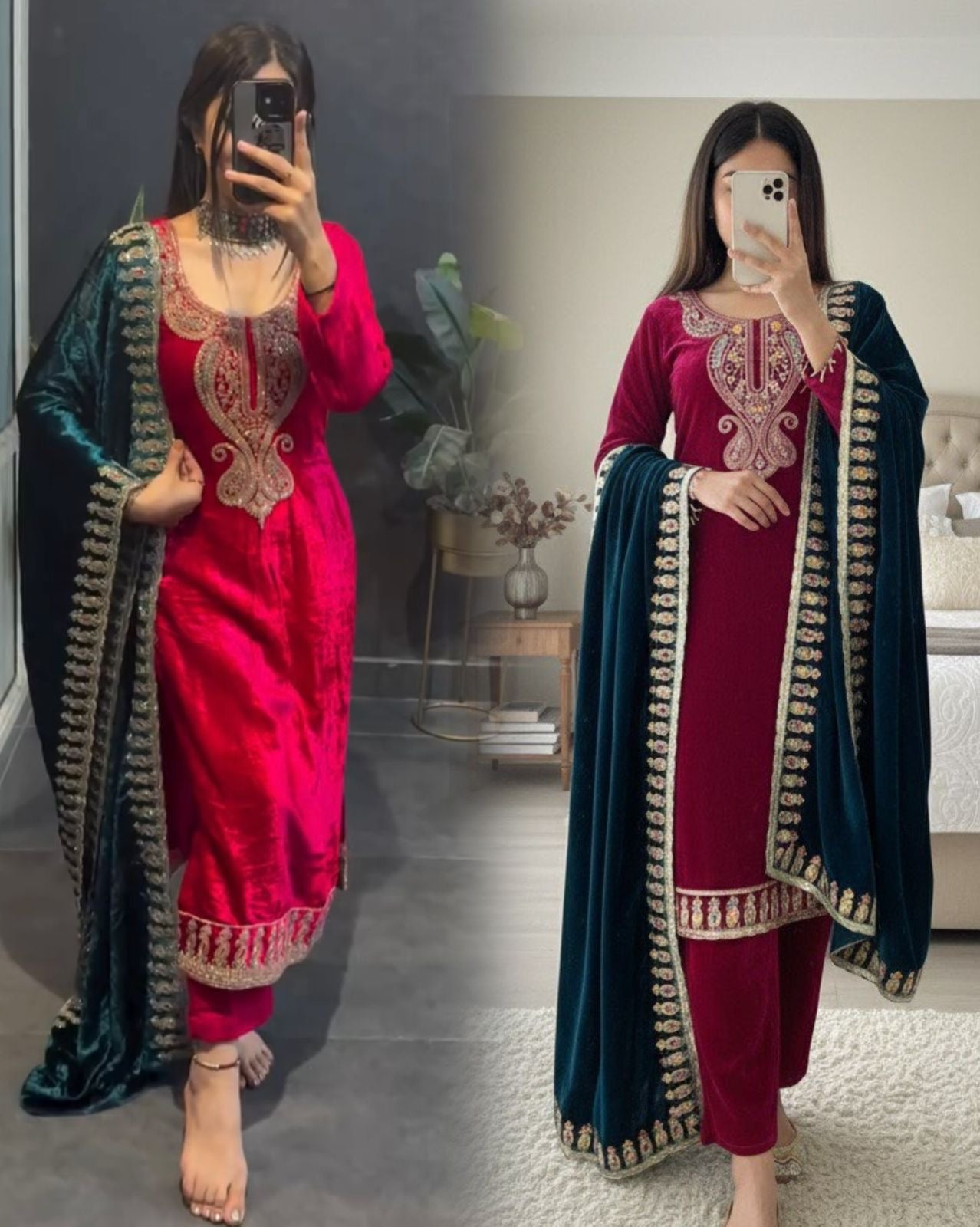 Designer Velvet Suit | Pure Velvet suit set | 3Pcs set