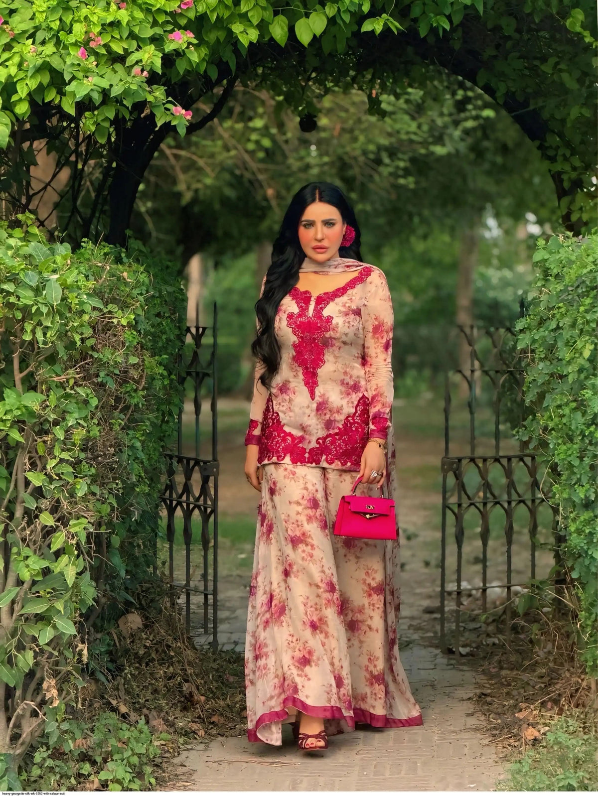 Elegant Design plazo Set || Embroidery Georgette 3Pcs Set||