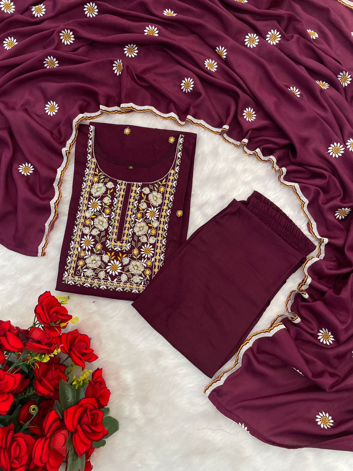 Beautiful Rayon Suits | Stitched Suits| 3Pcs Set |