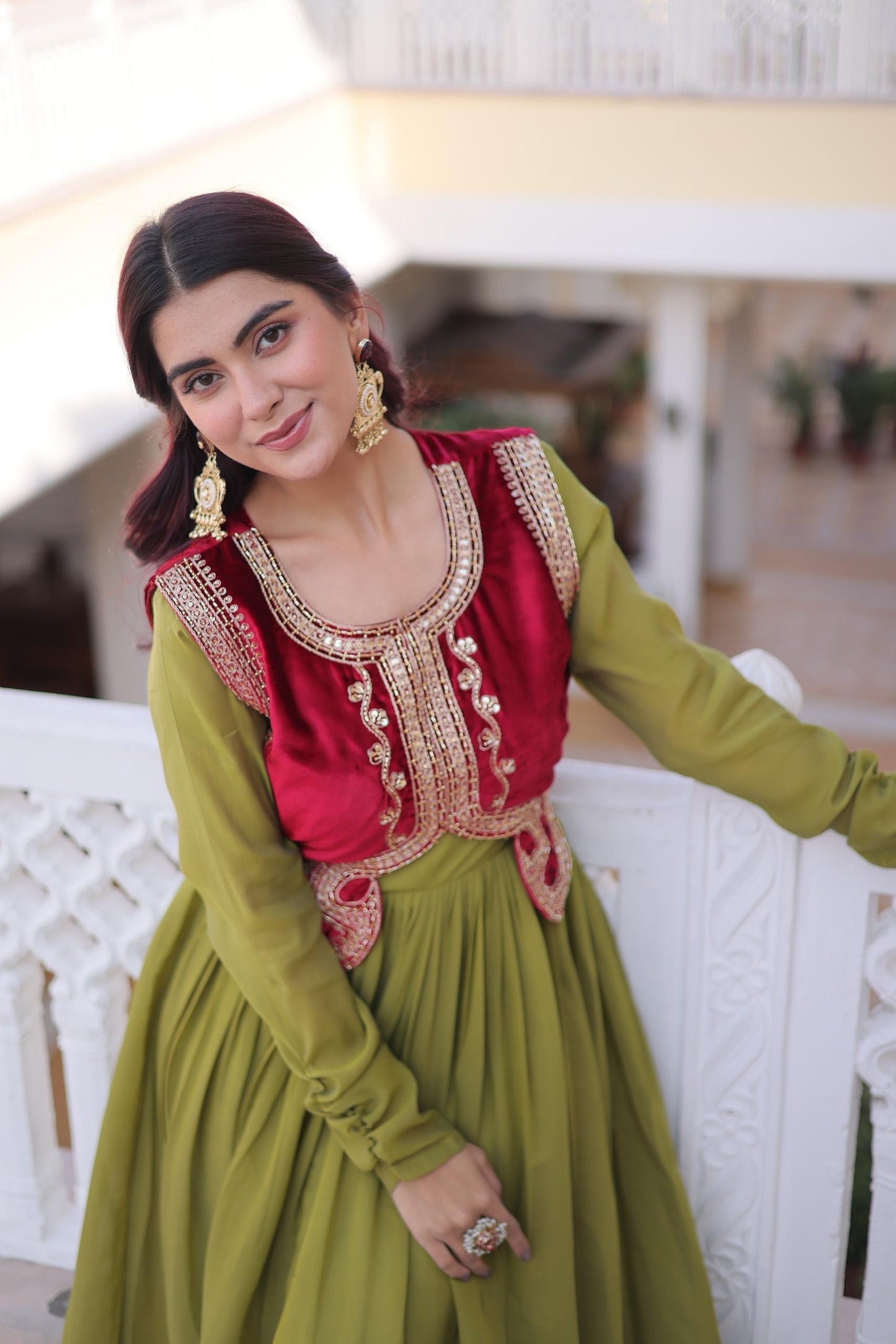 Beautiful Readymade Gown || Gown style || 2 PCs Set ||