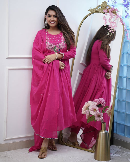 Beautiful Anarkali Suits | 3Pcs Set | Embroidery Work Suit |