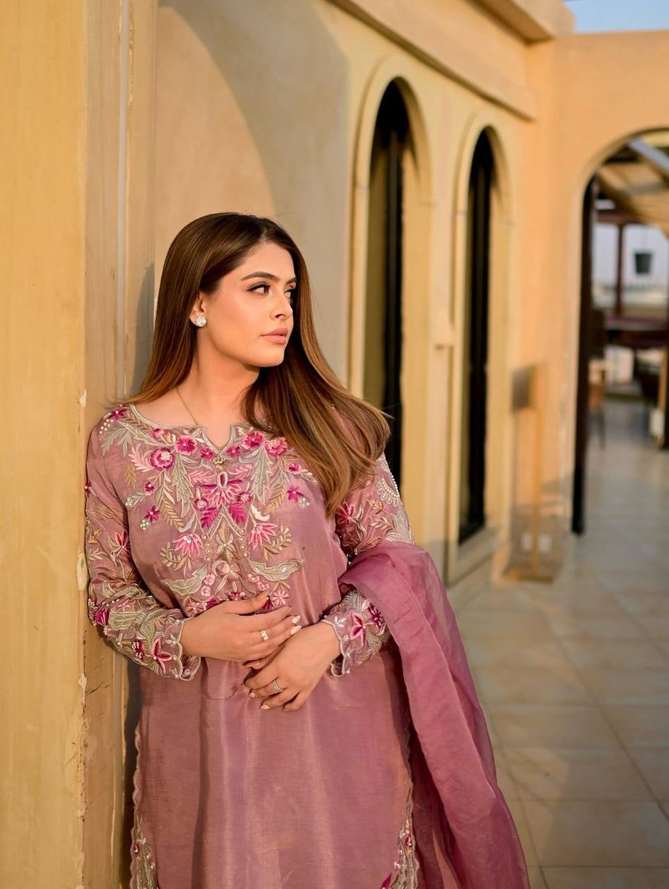 New Designer Embroidery Farshi Suit| 3Pcs Set |