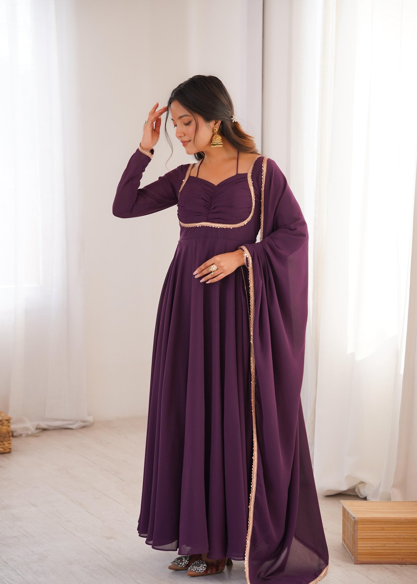 EriWaystyles Presenting Anarkali Style || Anarkali style Suit || Wine Color ||