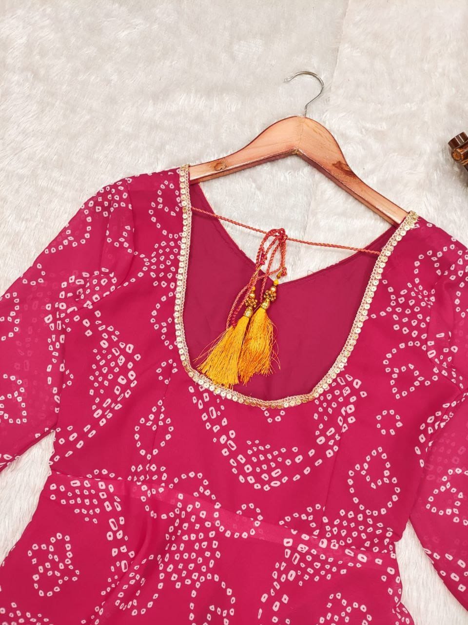 Elegant Bandani Print Anarkali Suit || Anarkali style | 3Pcs Set |