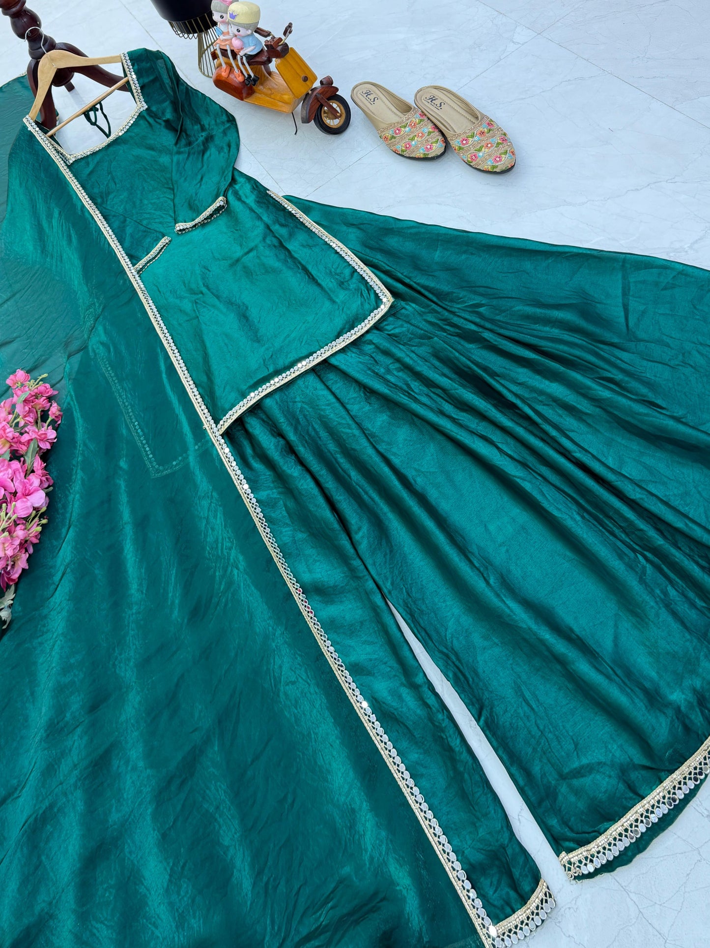 New Designer Flair Plazzo Set || 3Pcs set | Ready to Wear