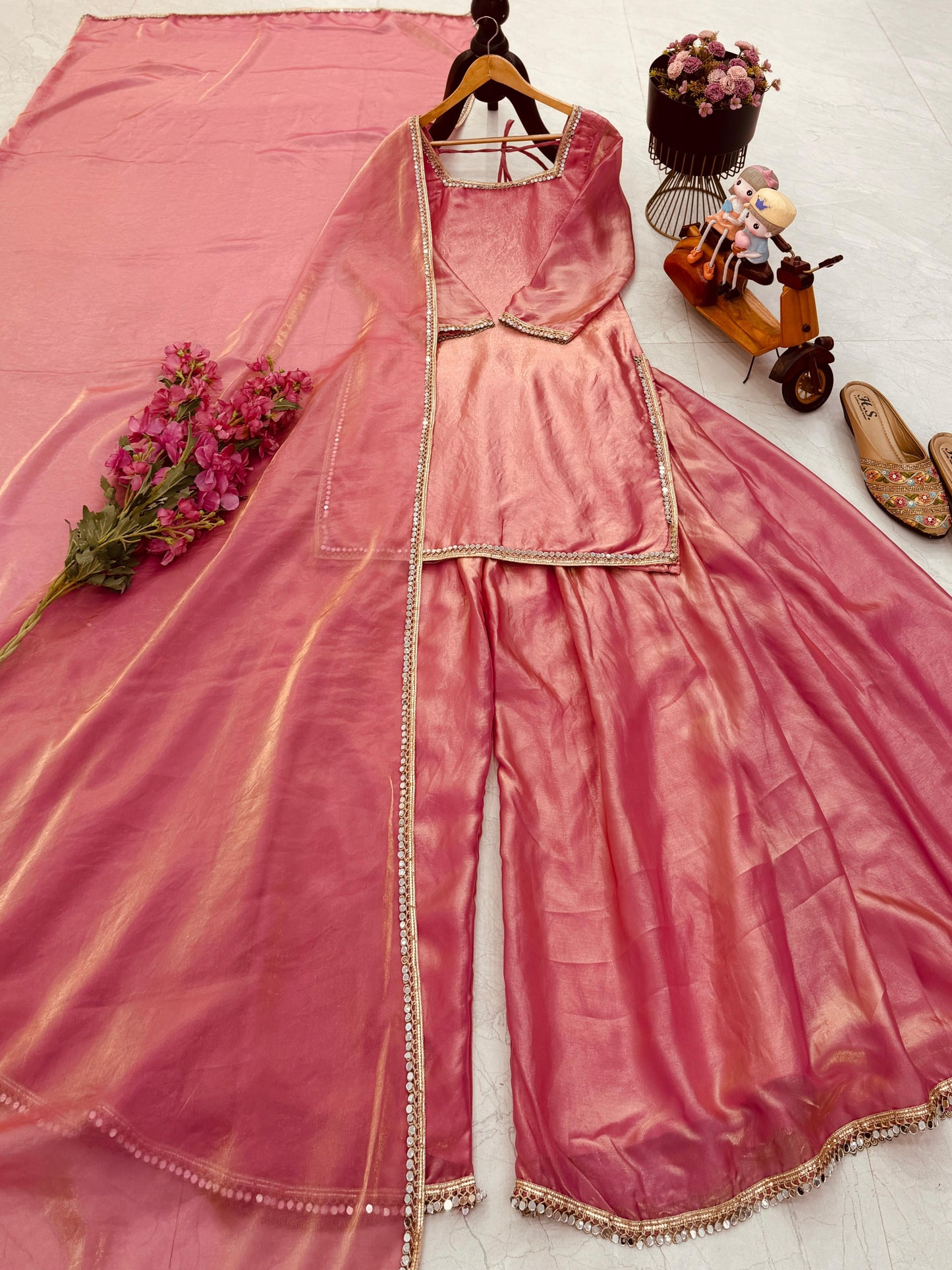 New Designer Flair Plazzo Set || 3Pcs set | Ready to Wear