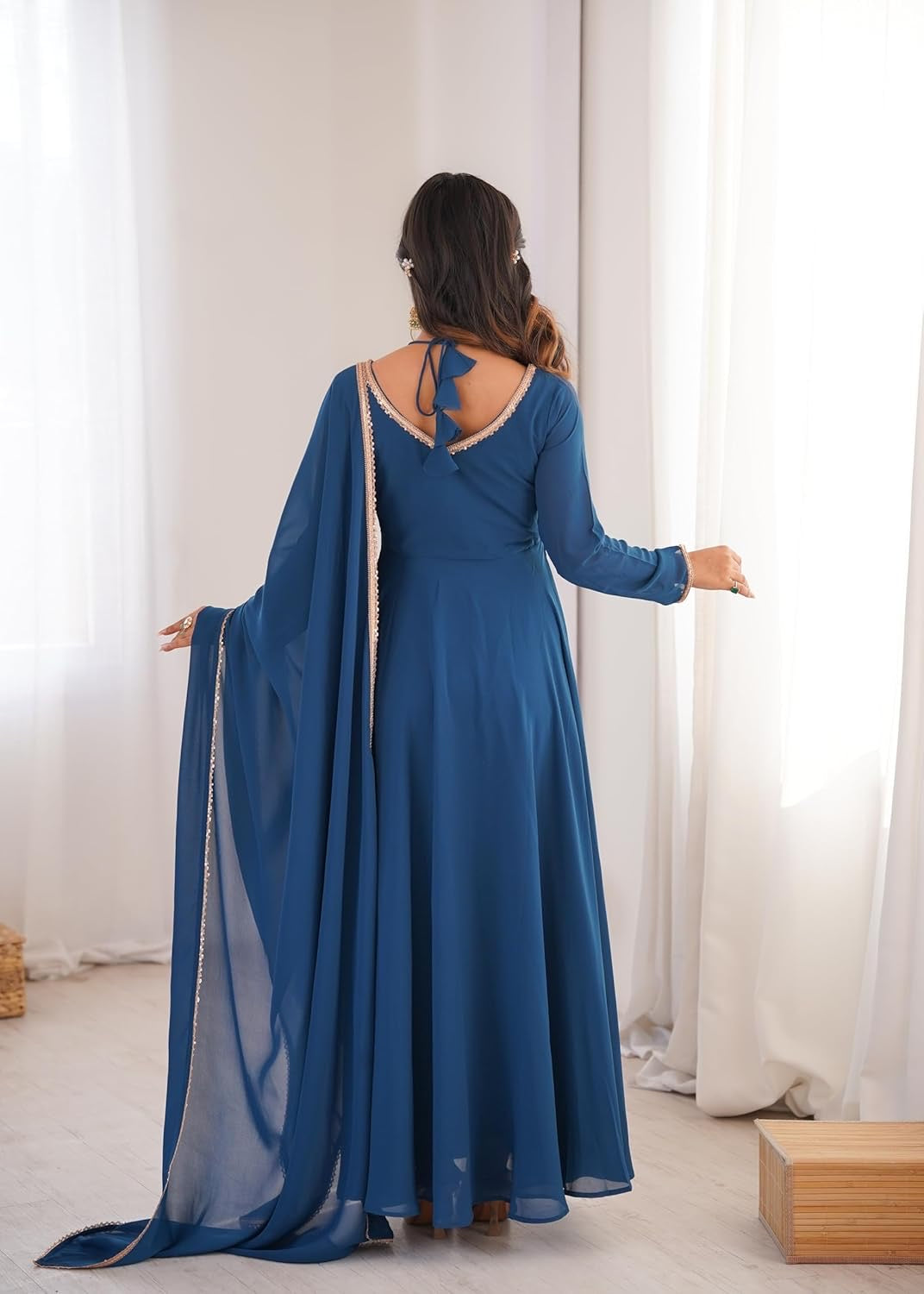 A Beautiful Anarkali Gown Suit || Flair Anarkali Dress || 3 PCs Set ||