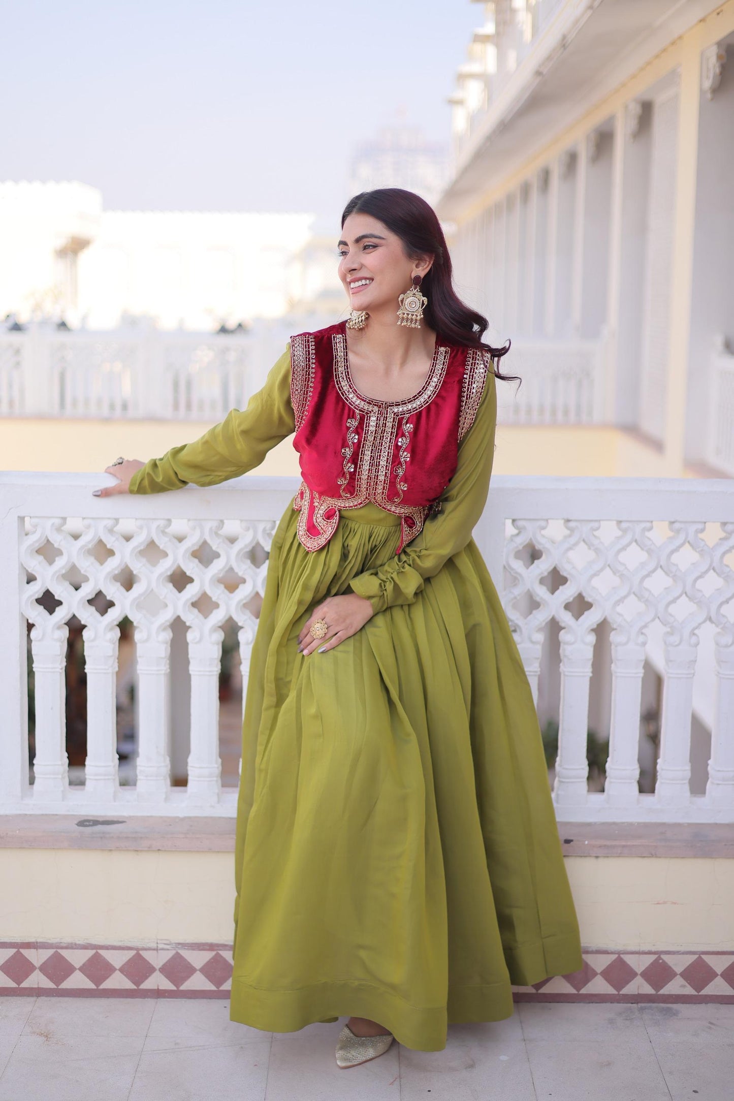 Beautiful Readymade Gown || Gown style || 2 PCs Set ||