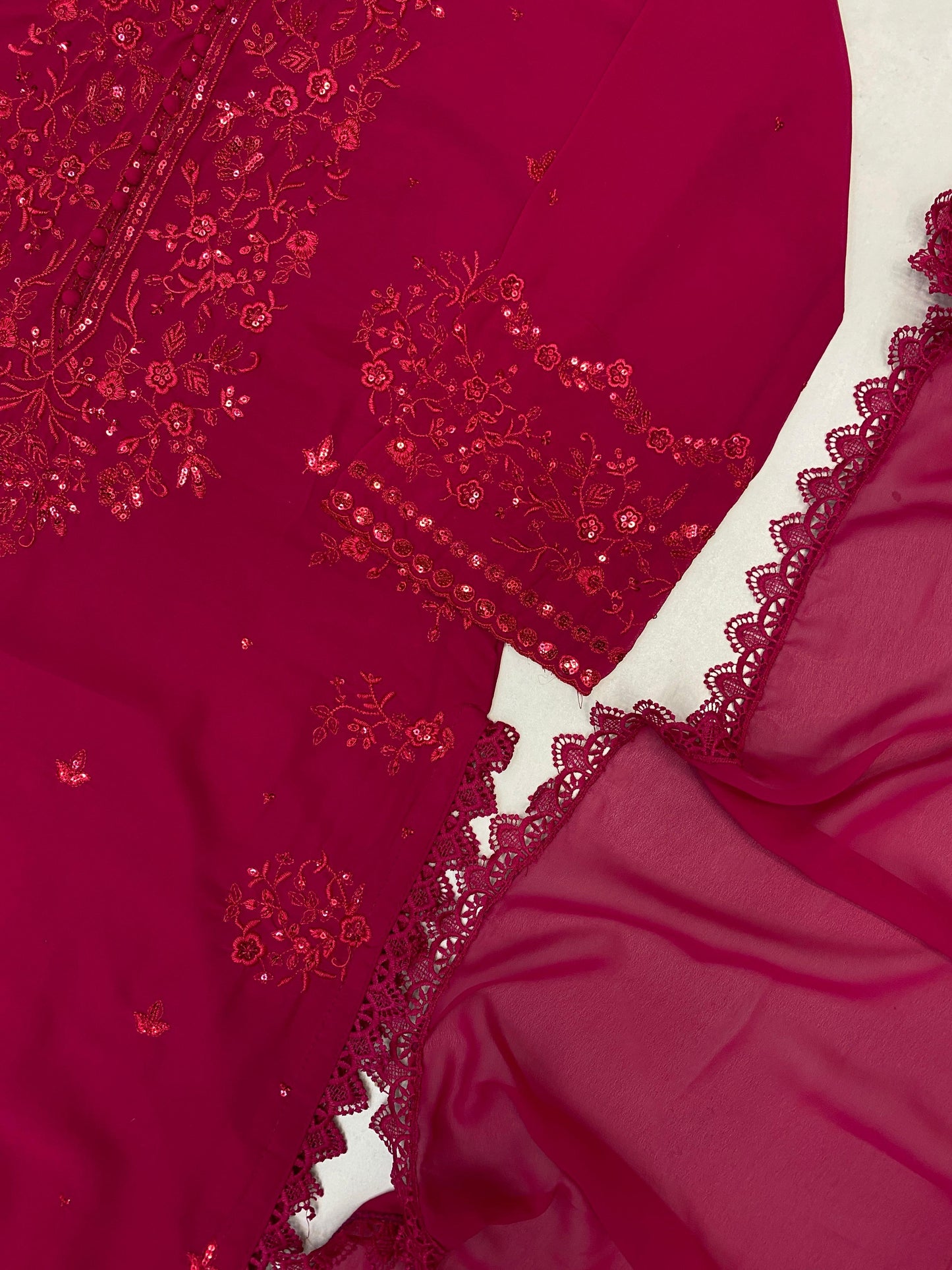 Embroidery thread work | 3 Pcs Set |plazo pant | Georgette Fabric Suits