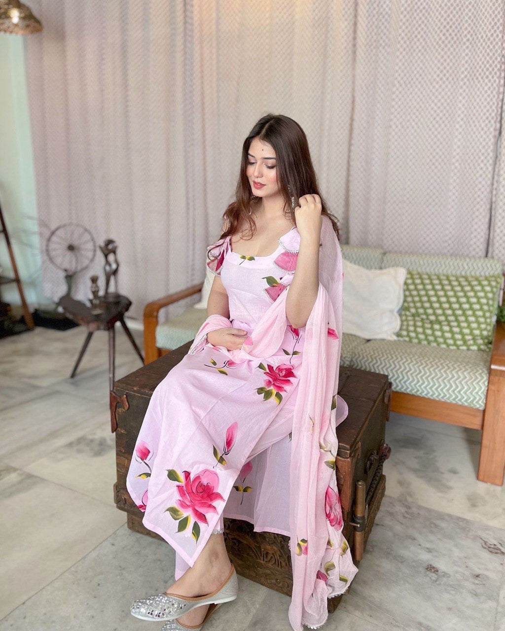 Beautiful Sleeveless summer Collection Suit || 3Pcs Set ||