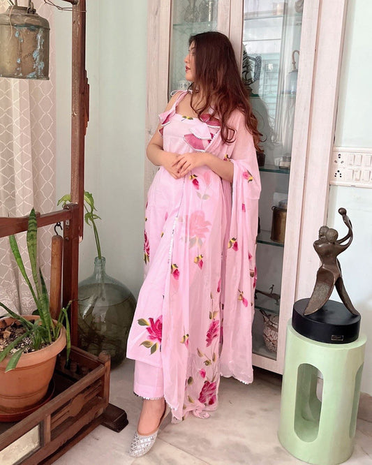 Beautiful Sleeveless summer Collection Suit || 3Pcs Set ||