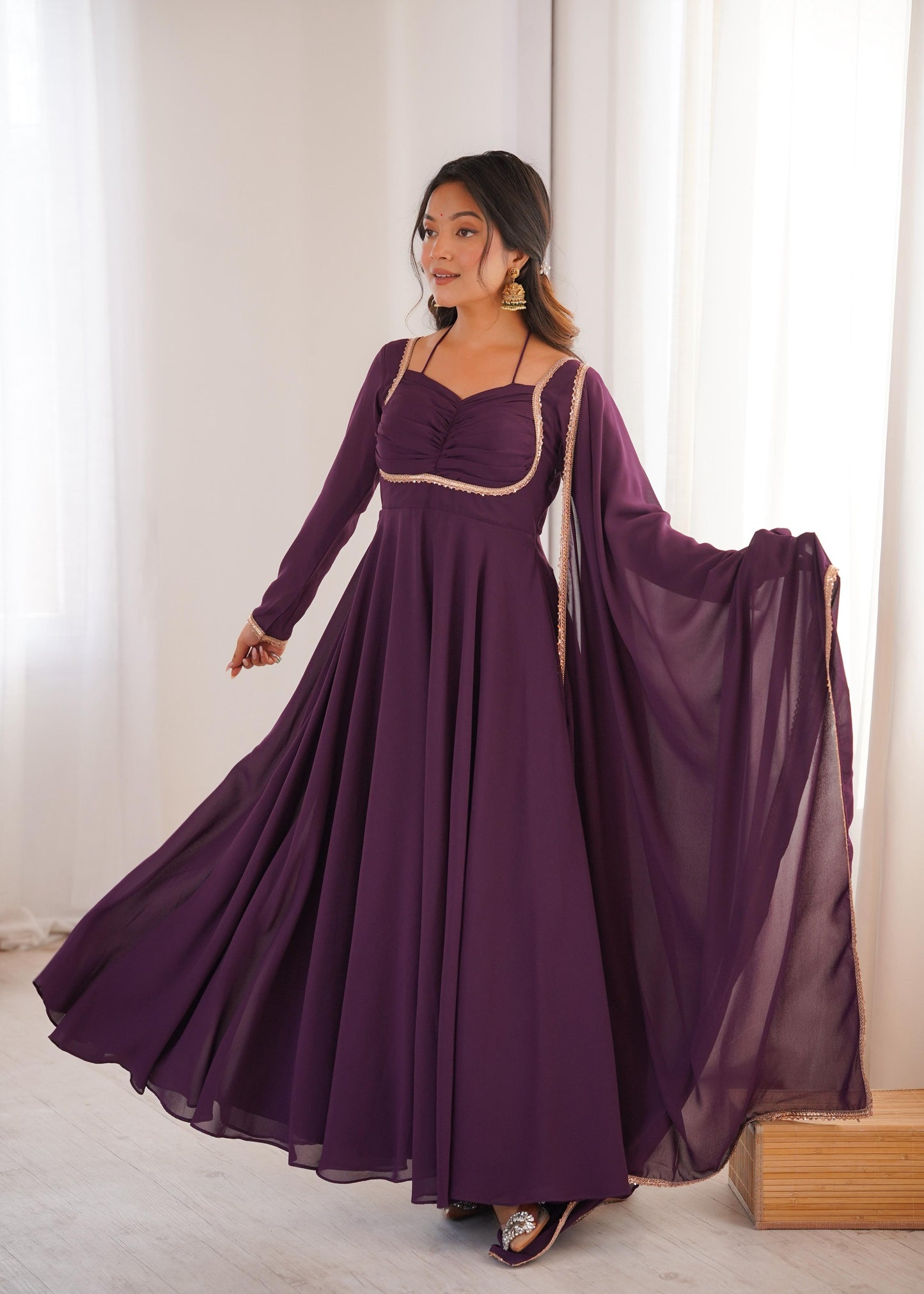 EriWaystyles Presenting Anarkali Style || Anarkali style Suit || Wine Color ||