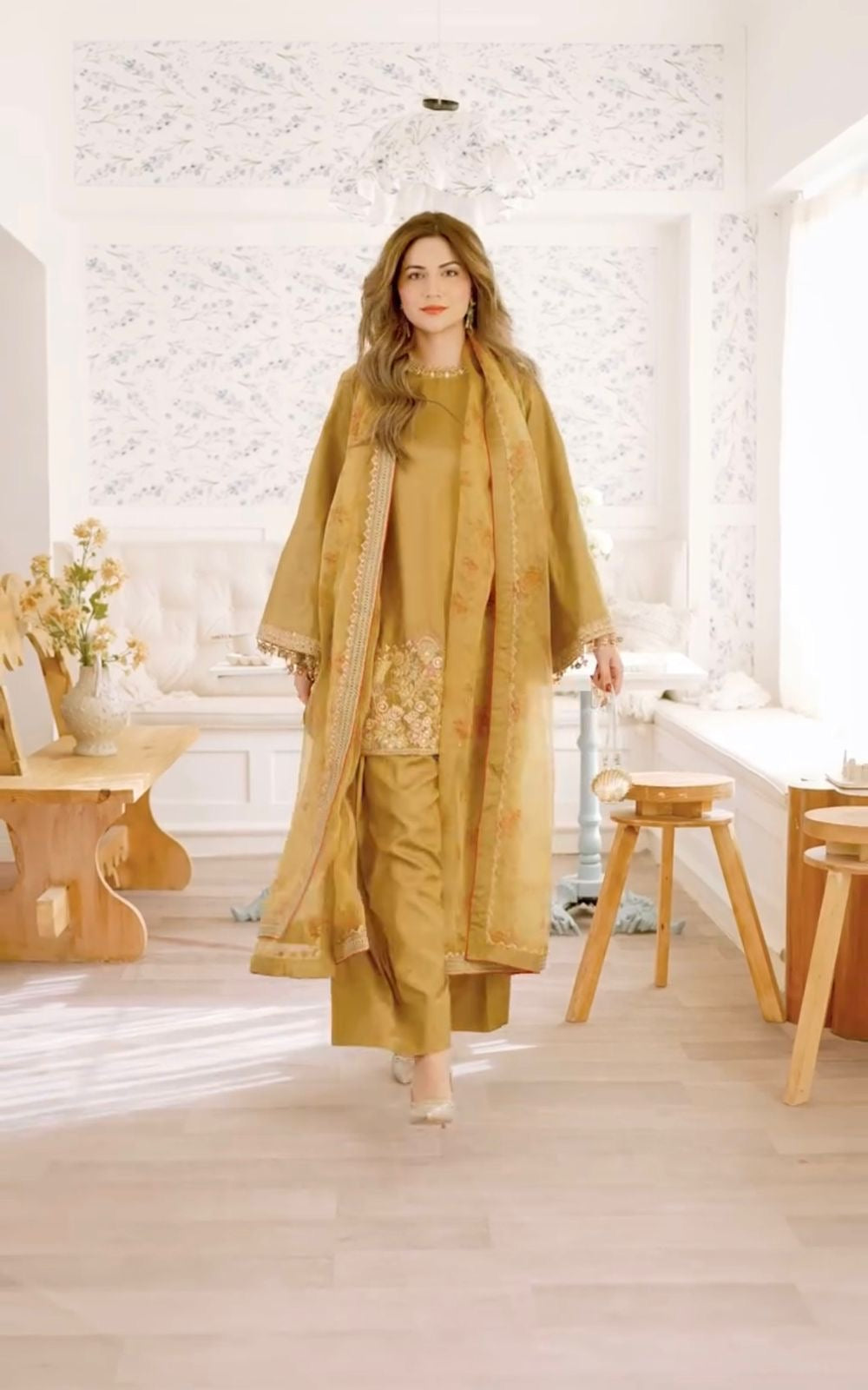 EriWaystyles Presenting New Designer Collection In French Crep Silk Top-Bottom And Dupatta Set| 3Pcs Set |