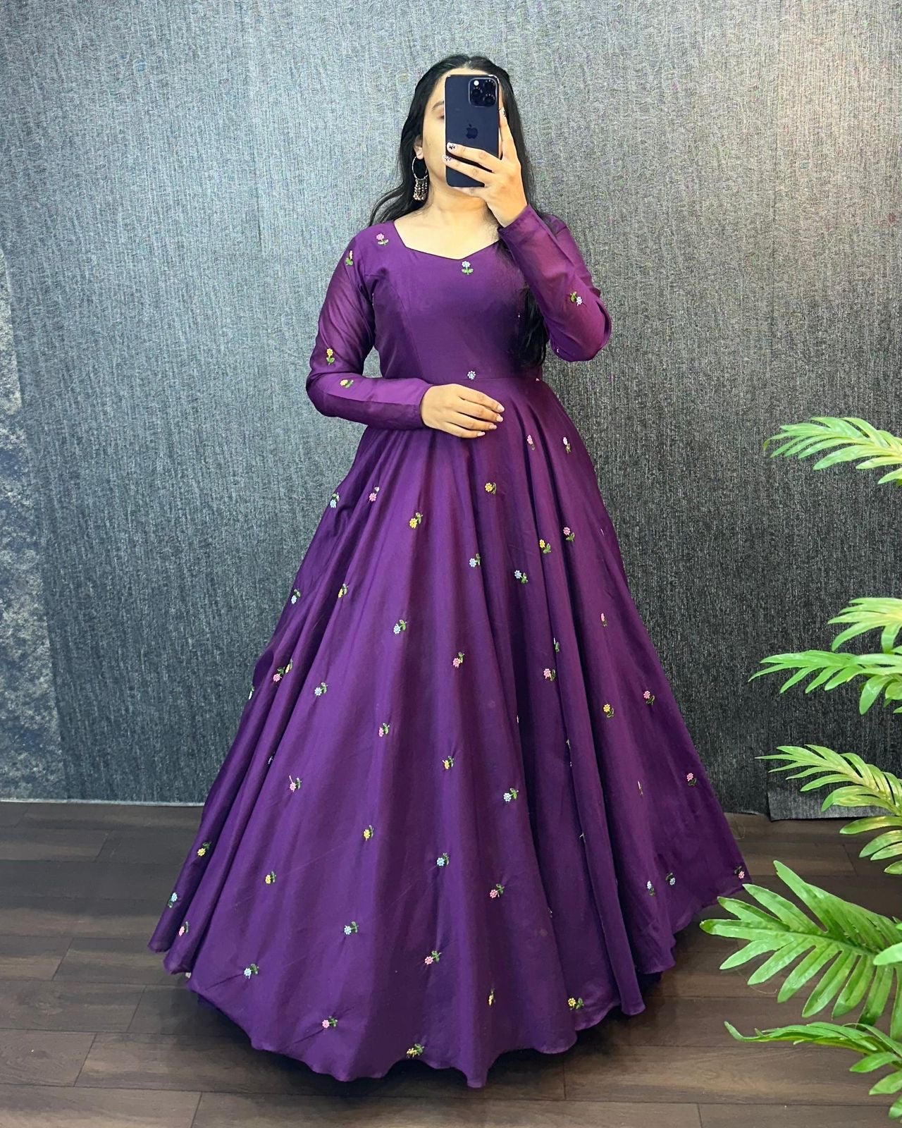 EriWaystyles presents Elegant Gown| 2Pcs Set | Long Embroidery Gown