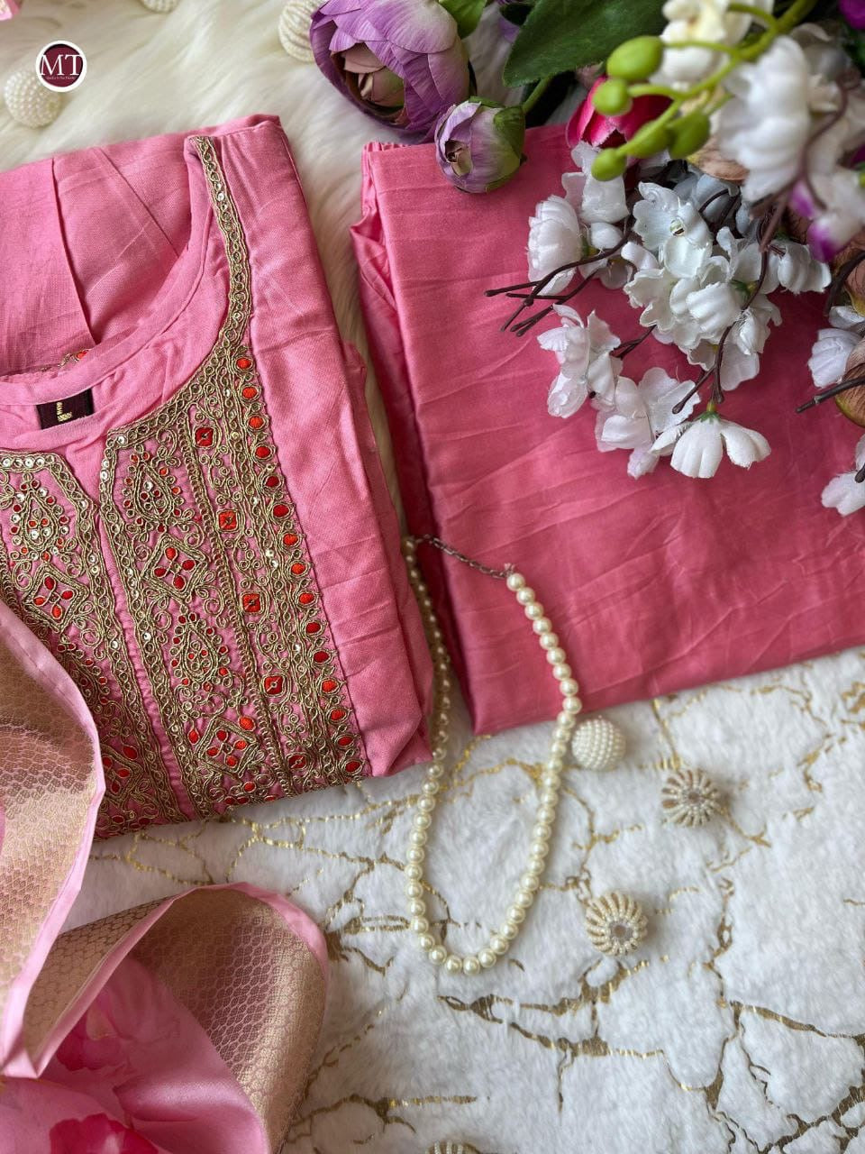 Festive Anarkali Suit | 3Pcs Set | long Flair Set |